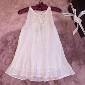 Zara White Cream Crepe Tie-Front Blouse